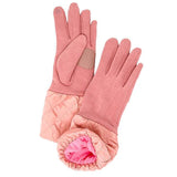 Chevron Cuff Gloves Solid Quilted Tris Smart Touch Gloves - Madeline Love - Flyclothing LLC