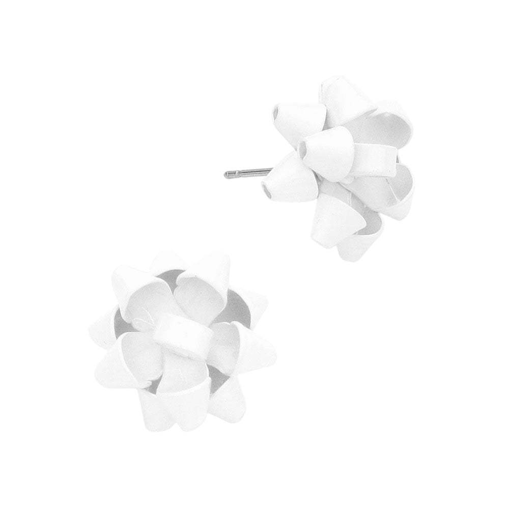 Christmas Gift Bow Charm Present Stud Earrings - Madeline Love - Flyclothing LLC