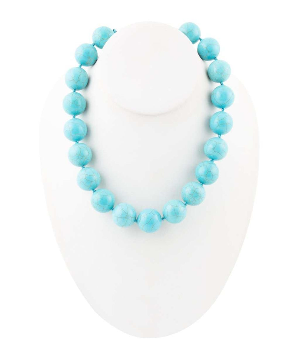 Chunky Blue Turquoise Magnesite Beaded Necklace - Barse Jewelry - Flyclothing LLC