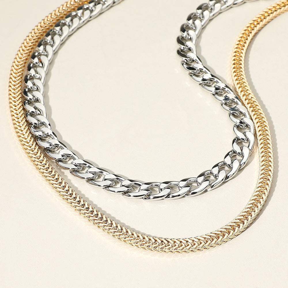 Chunky Double Layered Chain Necklace - Madeline Love - Flyclothing LLC