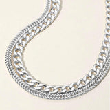 Chunky Double Layered Chain Necklace - Madeline Love - Flyclothing LLC