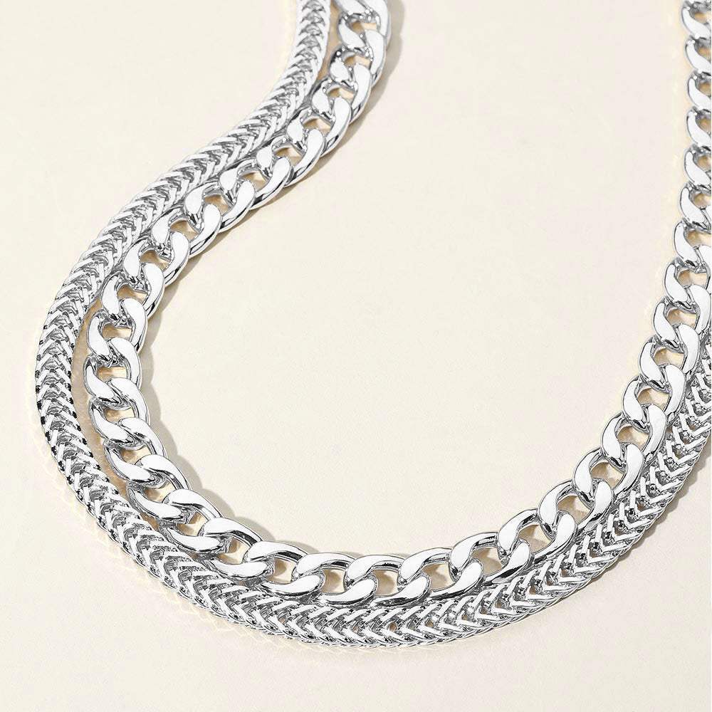 Chunky Double Layered Chain Necklace - Madeline Love - Flyclothing LLC