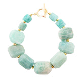 Chunky Green Amazonite Golden Toggle Bracelet - Barse Jewelry