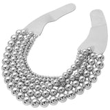 Chunky Metal Ball Beaded Multi Layered Faux Leather Magnetic Necklace - Madeline Love - Flyclothing LLC