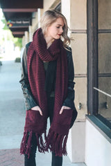 Chunky Oversized Pocket Scarf - Boho Clothing and Accessories - Flyclothing LLC