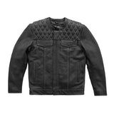 Cinder Men's Cafe Style Leather Jacket - First Manufacturing Company - Flyclothing LLC
