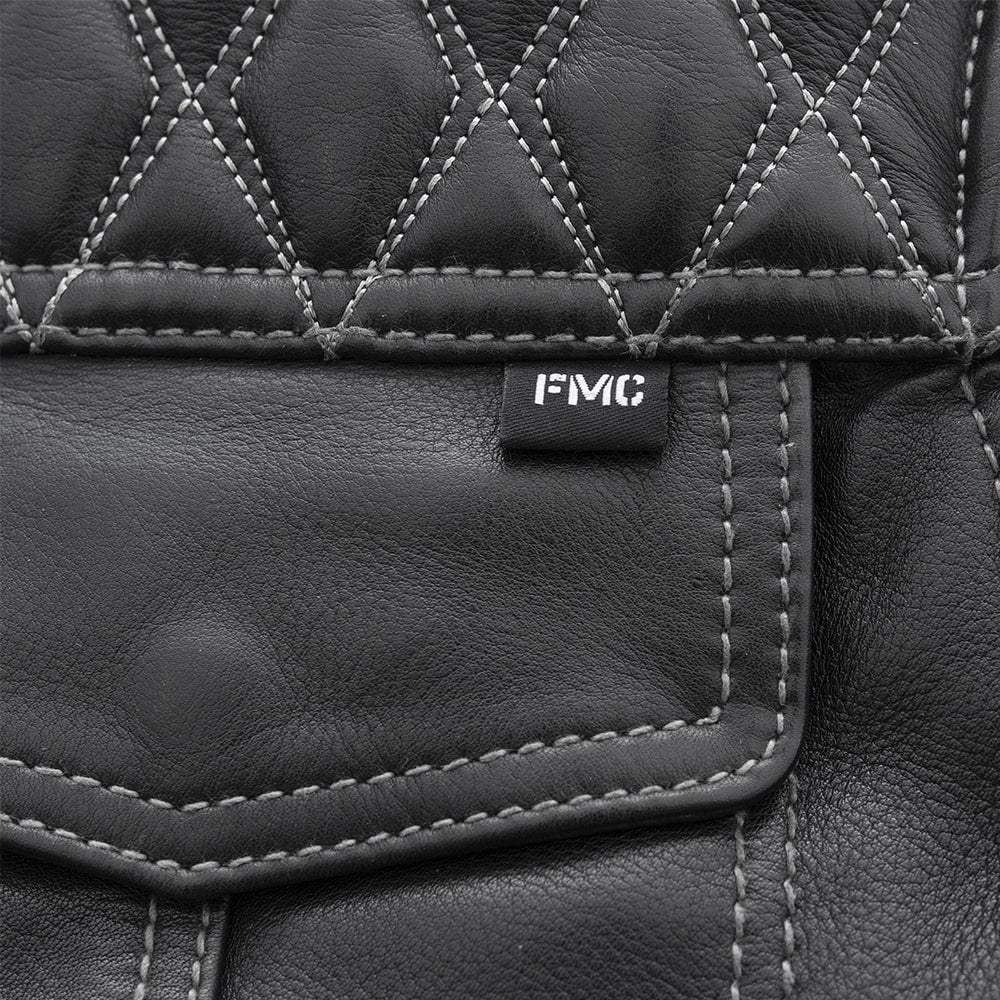 Cinder Men's Cafe Style Leather Jacket - First Manufacturing Company - Flyclothing LLC