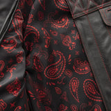 Cinder Men's Cafe Style Leather Jacket - First Manufacturing Company - Flyclothing LLC