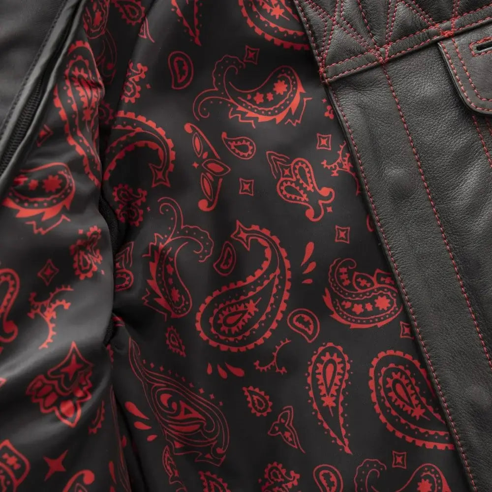 Cinder Men's Cafe Style Leather Jacket - First Manufacturing Company - Flyclothing LLC