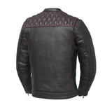 Cinder Men's Cafe Style Leather Jacket - First Manufacturing Company - Flyclothing LLC