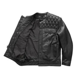 Cinder Men's Cafe Style Leather Jacket - First Manufacturing Company - Flyclothing LLC
