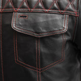 Cinder Men's Cafe Style Leather Jacket - First Manufacturing Company - Flyclothing LLC