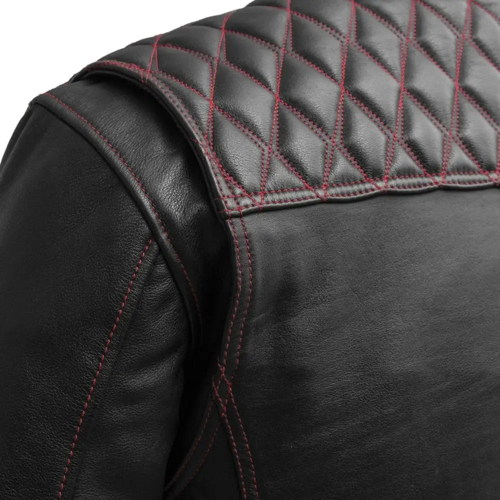 Cinder Men's Cafe Style Leather Jacket - First Manufacturing Company - Flyclothing LLC