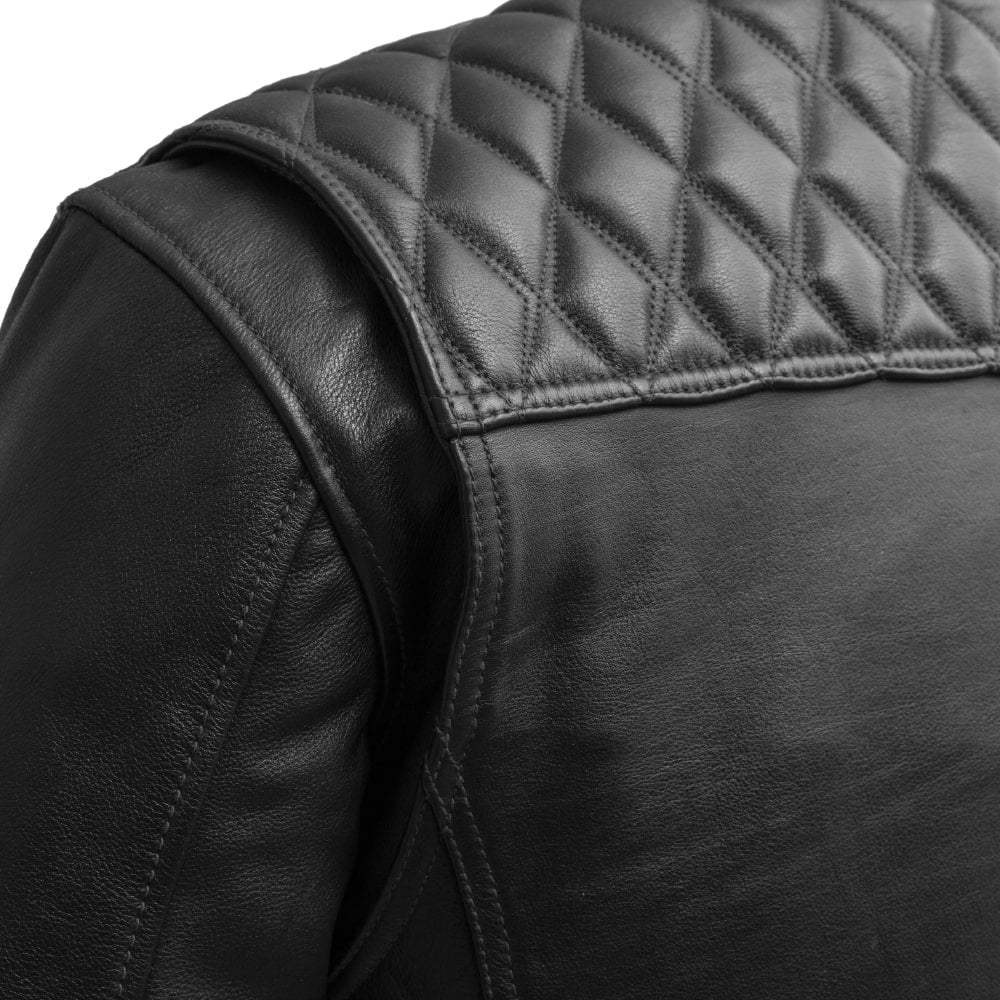 Cinder Men's Cafe Style Leather Jacket - First Manufacturing Company - Flyclothing LLC