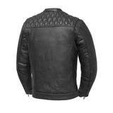 Cinder Men's Cafe Style Leather Jacket - First Manufacturing Company - Flyclothing LLC