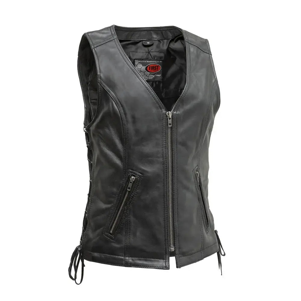 Cindy - Women's Motorcycle Sheepskin Vest - First Manufacturing Company - Flyclothing LLC
