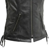Cindy - Women's Motorcycle Sheepskin Vest - First Manufacturing Company - Flyclothing LLC