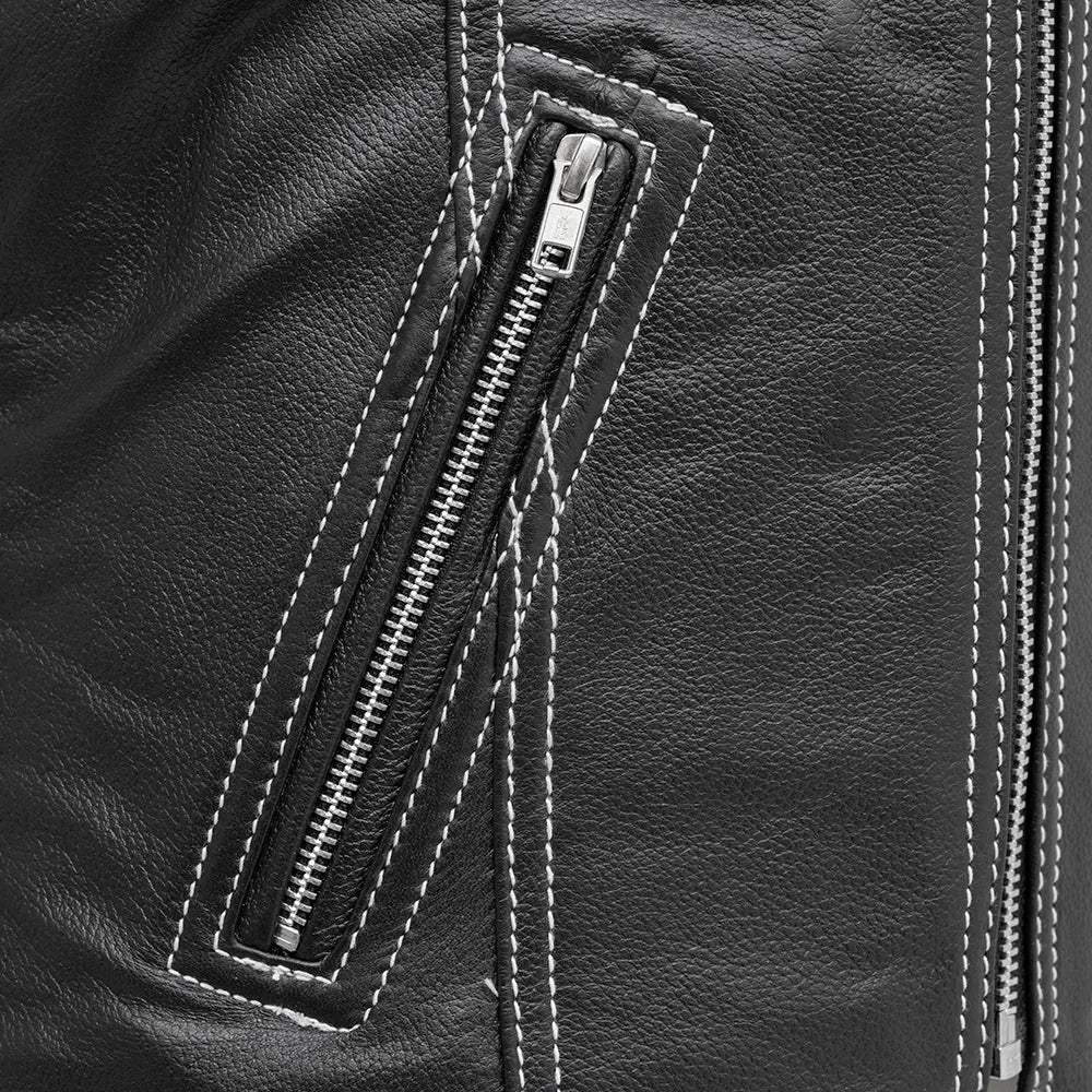 Cindy - Women's Motorcycle Leather Vest Black - First Manufacturing Company - Flyclothing LLC