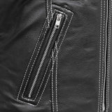 Cindy - Women's Motorcycle Leather Vest Black - First Manufacturing Company - Flyclothing LLC