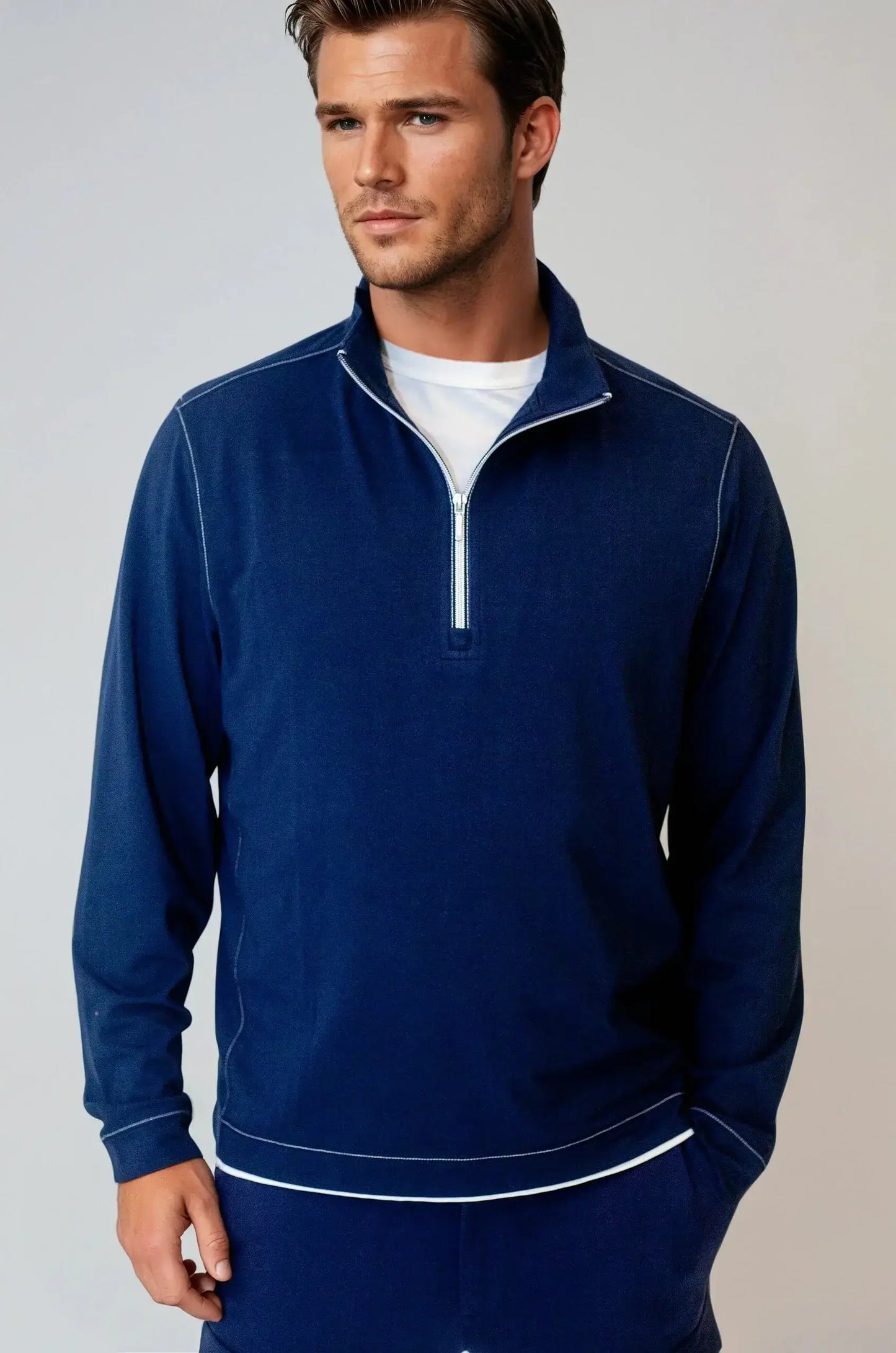 Buki Cinqo Travel Half Zip 2-Pack - Navy/White - Buki - Flyclothing LLC