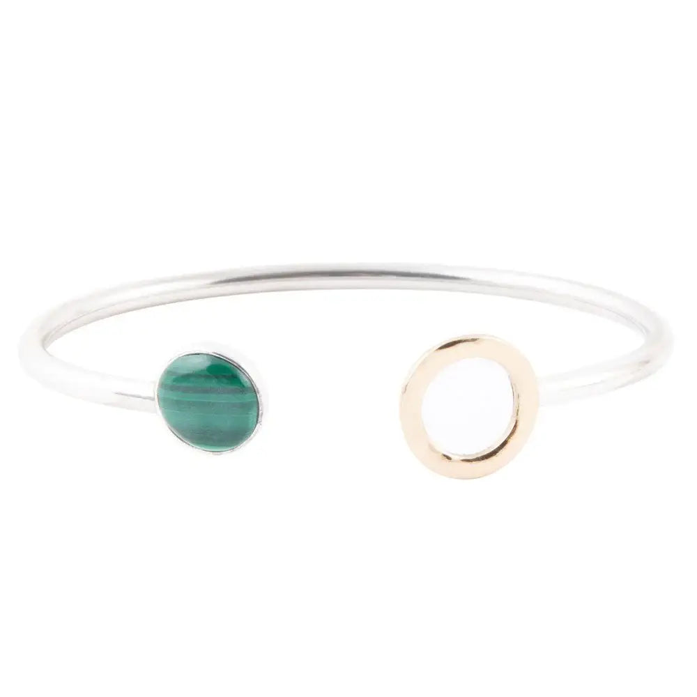 Circle Two Toned Green Malachite Cuff Bracelet - Barse Jewelry - Flyclothing LLC