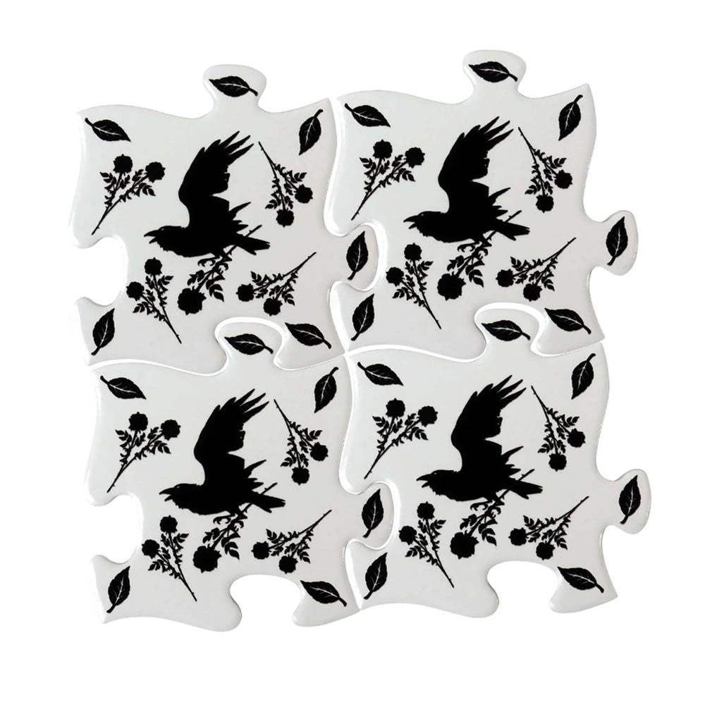 Black Raven & Rose Coaster Set - Alchemy of England - Flyclothing LLC