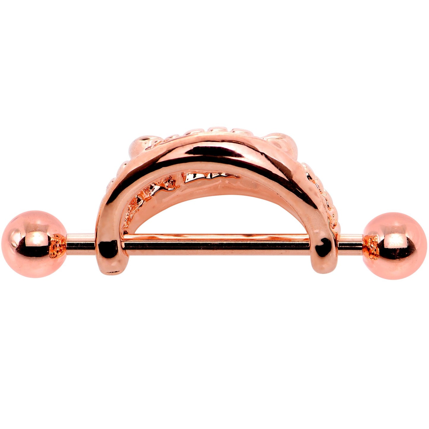 14G 5/8 Rose Gold Tone Fearsome Fangs Nipple Shield Set - BodyCandy - Flyclothing LLC