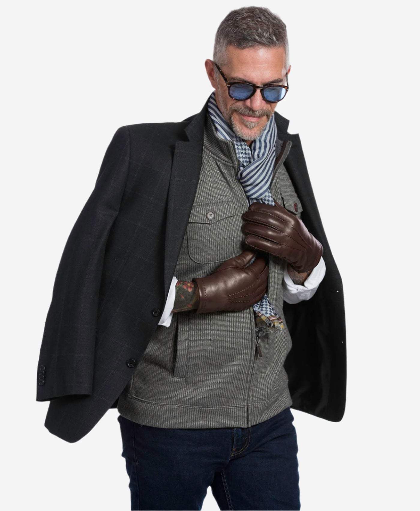 CL3103 (brown) - Men's Handsewn Lamb Shearling Winter Leather Gloves
