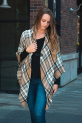 Classic Flannel Toggle Poncho - Boho Clothing and Accessories - Flyclothing LLC