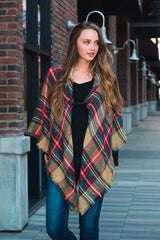 Classic Flannel Toggle Poncho - Boho Clothing and Accessories - Flyclothing LLC