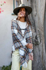 Classic Flannel Toggle Poncho - Boho Clothing and Accessories - Flyclothing LLC