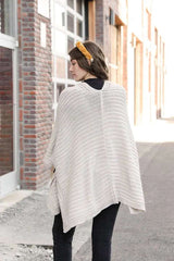 Ridged Texture Knit Ruana – Warm & Elegant Wrap