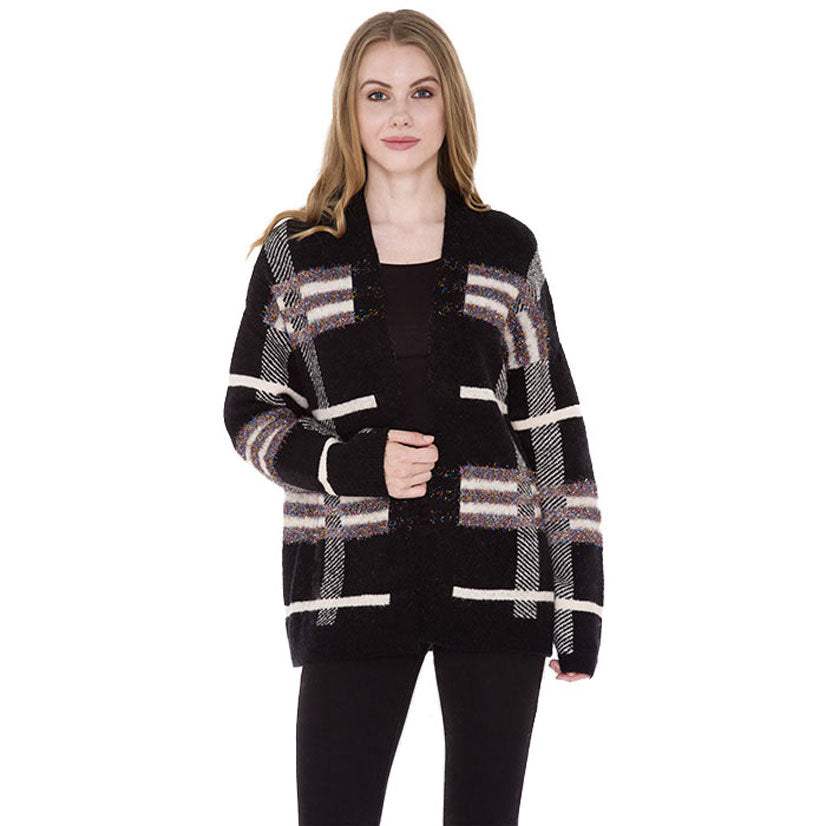 Classic Plaid Check Cardigan - Madeline Love - Flyclothing LLC