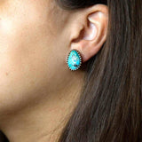 Clip On Blue Turquoise Golden Earrings - Barse Jewelry - Flyclothing LLC