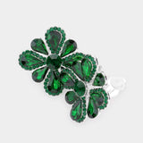 Clover Glass Stone Cluster Clip On Earrings - Madeline Love - Flyclothing LLC