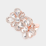 Clover Glass Stone Cluster Clip On Earrings - Madeline Love - Flyclothing LLC