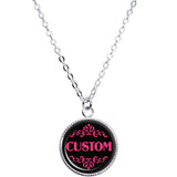 Custom Pink Personalized Name Silver Plated Chain Necklace - BodyCandy - Flyclothing LLC