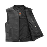 Club House Men's Leather Motorcycle Vest - First Manufacturing Company - Flyclothing LLC