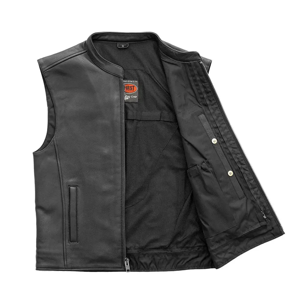Club House Men's Leather Motorcycle Vest - First Manufacturing Company - Flyclothing LLC
