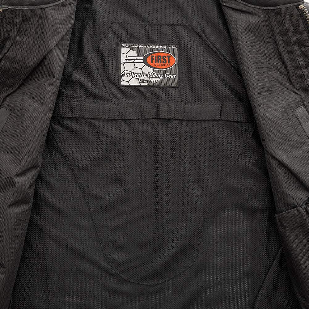 Club House Men's Leather Motorcycle Vest - First Manufacturing Company - Flyclothing LLC