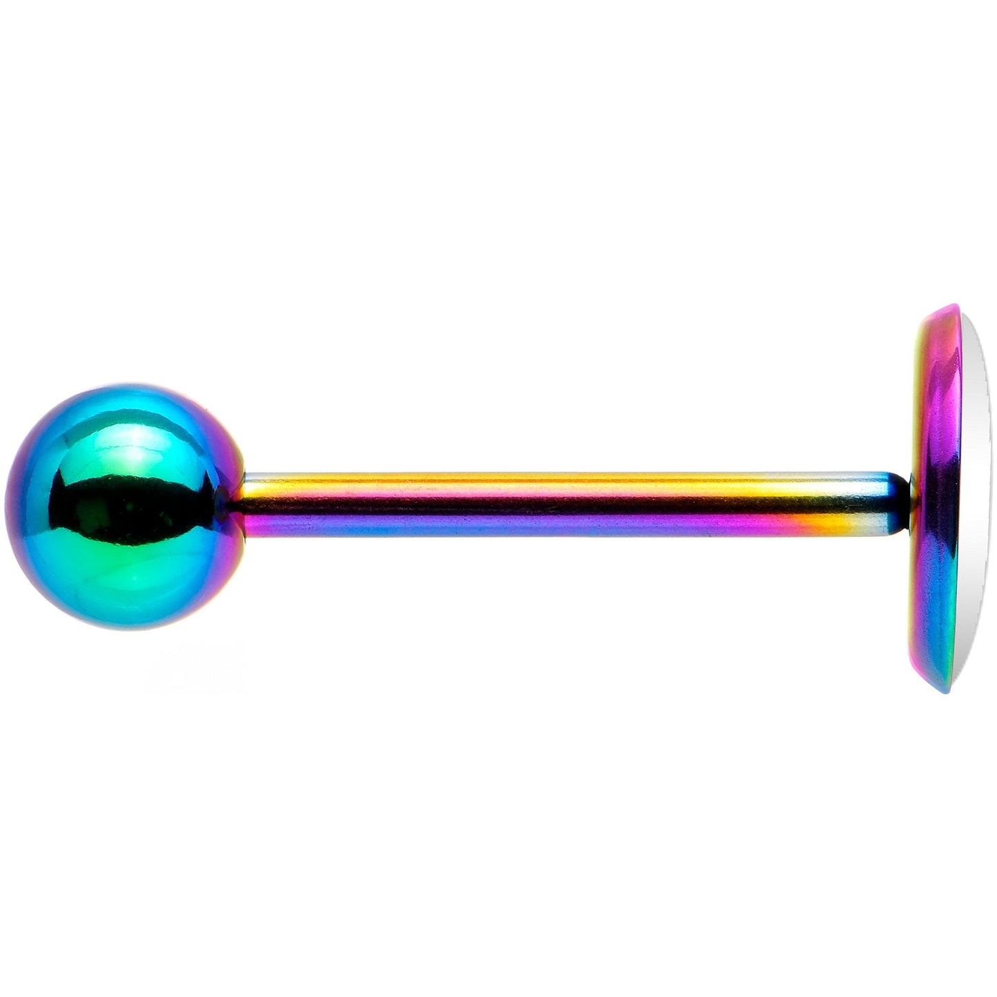 Custom Teal Personalized Name Rainbow Barbell Tongue Ring - BodyCandy - Flyclothing LLC