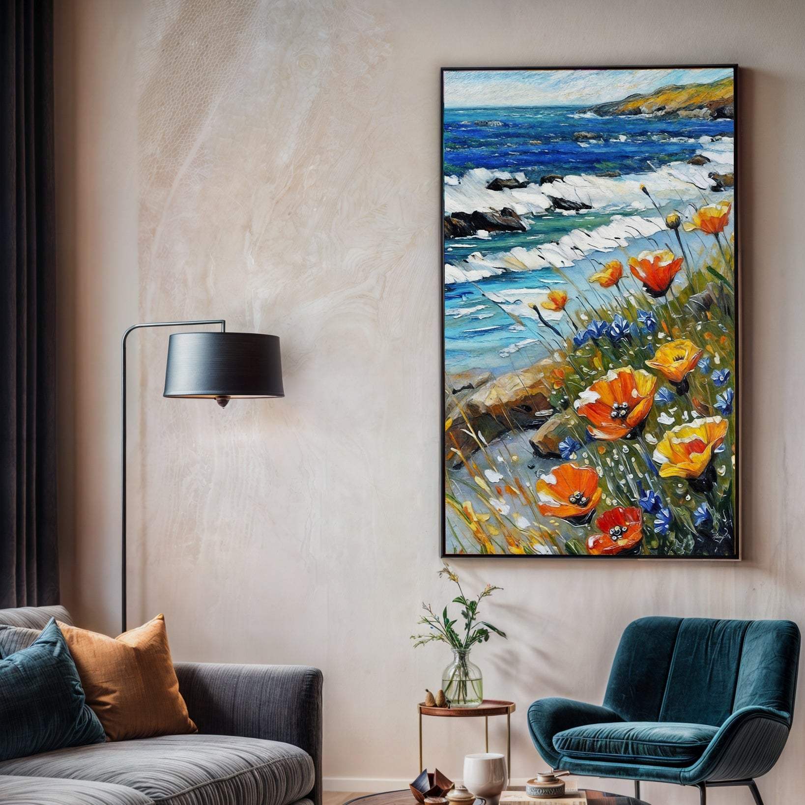 Canvas Print: "Coastal Blooms" - Tailored Canvases - Flyclothing LLC