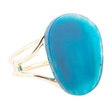 Cobalt Blue Agate Slab Cuff Golden Bracelet - Barse Jewelry - Flyclothing LLC