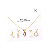 Cocktail Lipstick Heart Pearl Interchangeable Necklace - Madeline Love - Flyclothing LLC