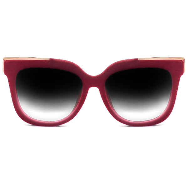 Coco - Red Velvet Frame Black Lens Wayfarer Sunglasses - TopFoxx - Flyclothing LLC