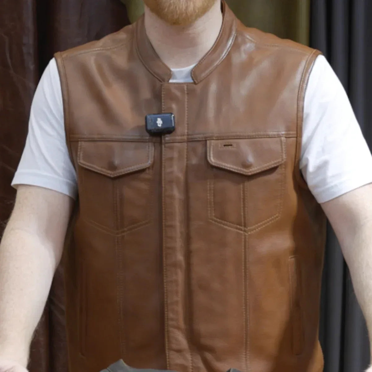 Sharp Shooter Men's Motorcycle Leather Vest - First Manufacturing Company - Flyclothing LLC