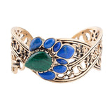 Cognate Green Malachite and Blue Lapis Golden Cuff Bracelet - Barse Jewelry