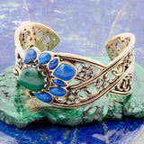 Cognate Green Malachite and Blue Lapis Golden Cuff Bracelet - Barse Jewelry - Flyclothing LLC