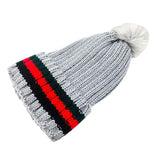 Color Block Acrylic Knit Pom Pom Warm Cozy Beanie Hat - Madeline Love - Flyclothing LLC