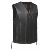 Colorado - Men's Motorcycle Leather Vest (Brown) - Unik Just for Bikers - Flyclothing LLC